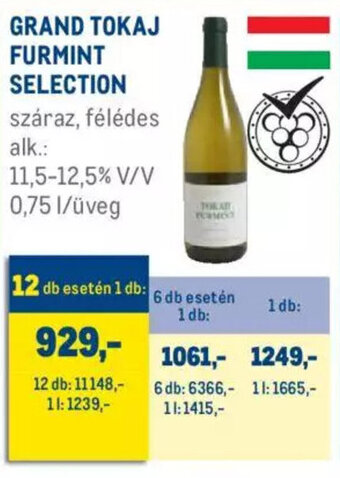 Metro Grand Tokaj furmint selection 0,75 l ajánlat
