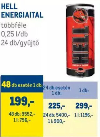 Metro Hell energiaital 0,25 l ajánlat