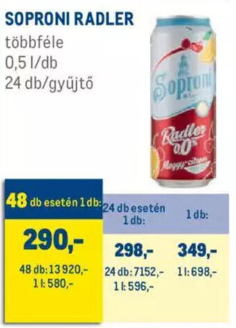 Metro Soproni radler 0,5 l ajánlat