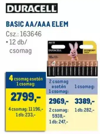 Duracell basic aa/aaa elem 12 db