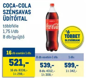 Metro Coca-Cola szénsavas üdítőital 1,75 l ajánlat