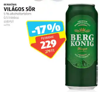 Bergkönig Világos sör 5% 0,5 l