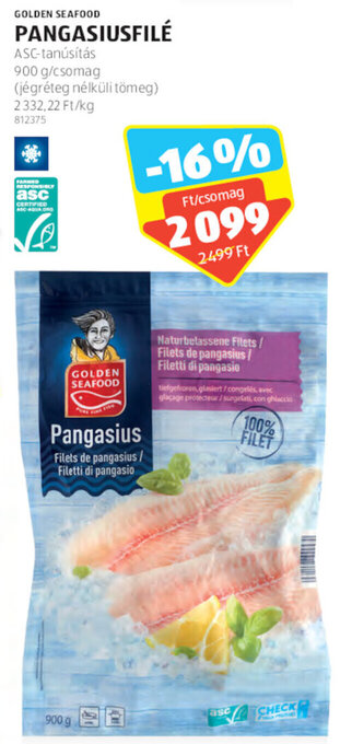 ALDI Golden Seafood pangasiusfilé 900 g ajánlat