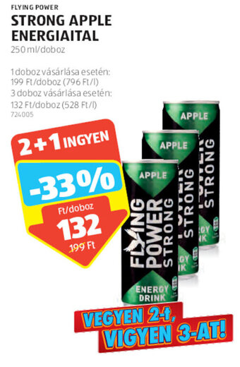 ALDI Flying power strong apple energiaital 250 ml ajánlat