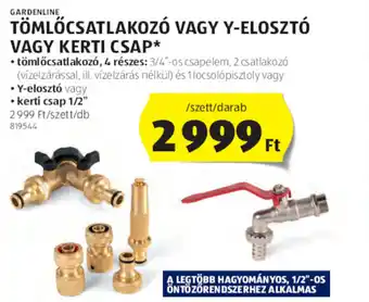 ALDI Gardenline tömlőcsatlakozó vagy y-elosztó vagy kerti csap 1 szett ajánlat