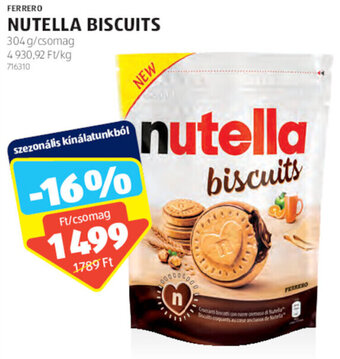 ALDI Ferrero Nutella Biscuits 304 g ajánlat
