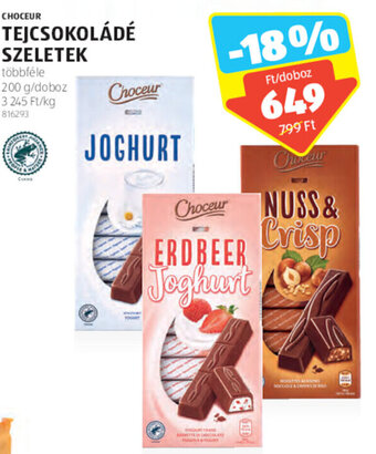 ALDI Choceur Tejcsokoládé szeletek 200 g ajánlat