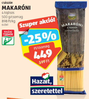 ALDI Császár makaróni 500 g ajánlat
