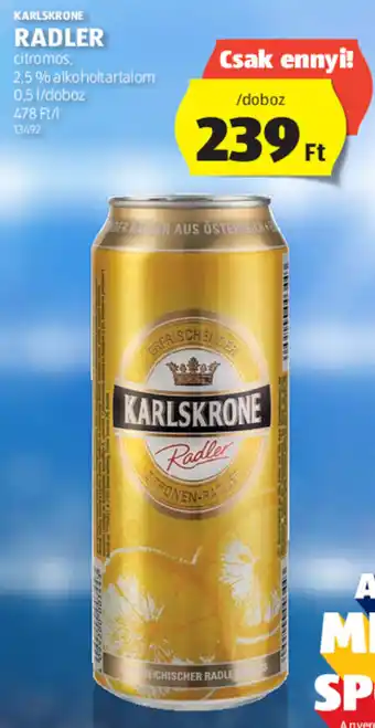 ALDI Karlskrone radler 1 doboz ajánlat