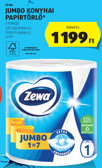 ALDI Zewa jumbo konyhai papírtörlő 325 lap ajánlat
