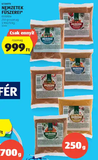 ALDI Le Gusto nemzetek fűszerei 250 g ajánlat