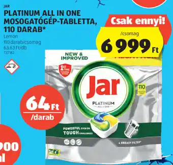 ALDI Jar platinum all in one mosogatógép-tabletta 110 db ajánlat