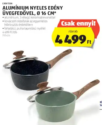 ALDI Crofton alumínium nyeles edény üvegfedővel 16 dm 1 db ajánlat
