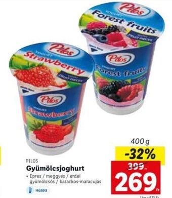 Lidl Pilos gyümölcsjoghurt 400 g ajánlat
