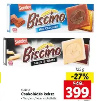 Lidl Sondey csokoládés keksz 125 g ajánlat