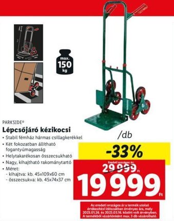 Lidl Parkside lépcsőjáró kézikocsi 1 db ajánlat