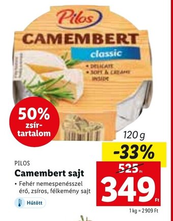 Lidl Pilos camembert sajt 120 g ajánlat