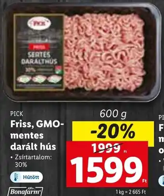 Lidl Pick friss, gmo mentes darált hús 600 g ajánlat