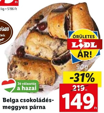 Lidl Belga csokoládés meggyes párna 90 g ajánlat