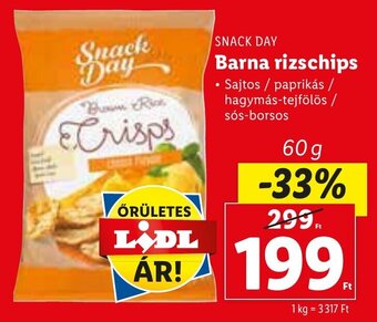 Lidl Snack Day barna rizschips 60 g ajánlat