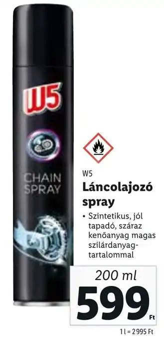 Lidl W5 láncolajozó spray 200 ml ajánlat