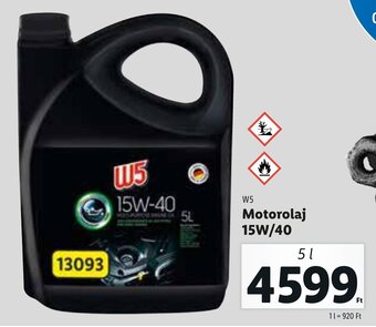 Lidl W5 motorolaj 15w/40 5 l ajánlat