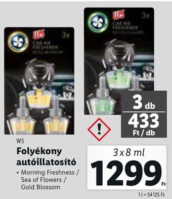 Lidl W5 folyékony autóillatosító 3 x 8 ml ajánlat