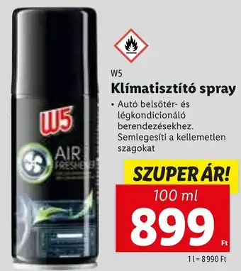 Lidl W5 klímatisztító spray 100 ml ajánlat
