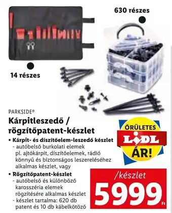 Lidl Parkside kárpitleszedő / rögzítőpatent-készlet ajánlat