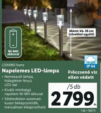 Livarno home napelemes led-lámpa 5 db
