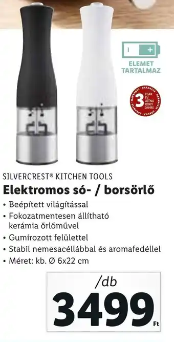 Lidl Silvercrest Kitchen Tools elektromos só- / borsörlő 1 db ajánlat