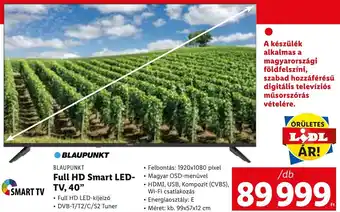 Blaupunkt full hd smart led-tv 40''