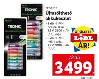 Lidl Tronic újratölthető akkukészlet 8 db ajánlat