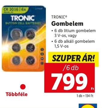 Lidl Tronic gombelem 6 db ajánlat