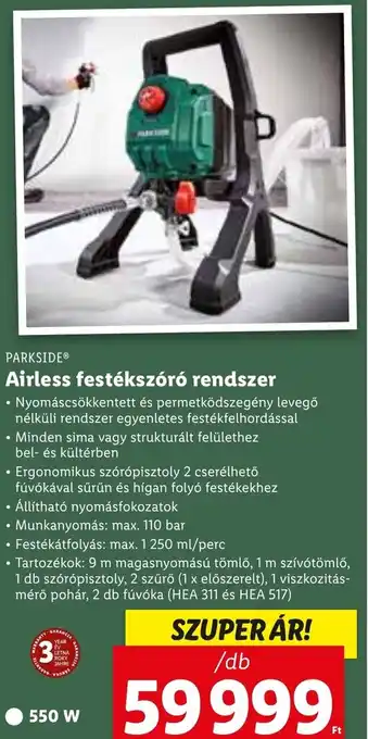 Lidl Parkside airless festékszóró rendszer 1 db ajánlat