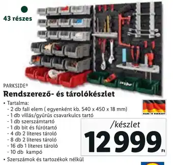 Lidl Parkside rendszerező- és tárolókészlet ajánlat