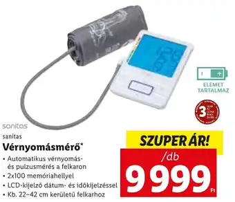 Lidl Sanitas vérnyomásmérő 1 db ajánlat
