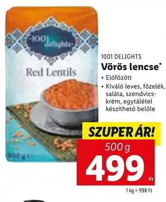 1001 Delights vörös lencse 500 g