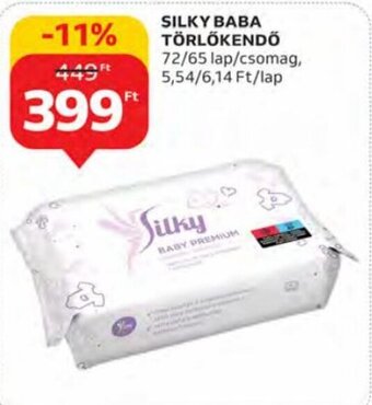 Auchan Silky baba törlőkendő 72 / 65 lap ajánlat