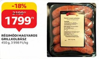 Auchan Régimódi magyaros grillkolbász 450 g ajánlat