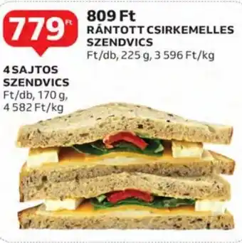 Auchan 4 sajtos szendvics 170 g ajánlat