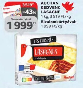 Auchan Auchan kedvenc lasagne 1 kg ajánlat