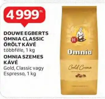 Auchan Douwe Egberts omnia classic őrölt kávé / omnia szemes kávé 1 kg ajánlat