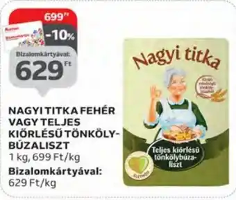 Auchan Nagyi Titka fehér vagy teljes kiőrlésű tönköly-búzaliszt 1 kg ajánlat