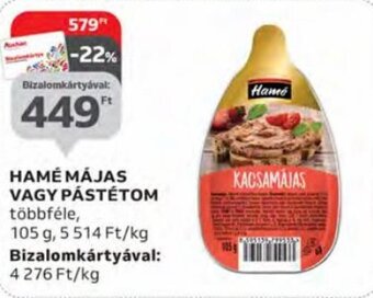 Auchan Hamé májas vagy pástétom 105 g ajánlat
