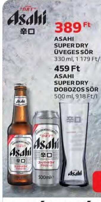 Auchan Asahi Super dry üveges sör 330 ml ajánlat