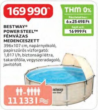 Auchan Bestway power steel fémvázas medenceszett 1 db ajánlat