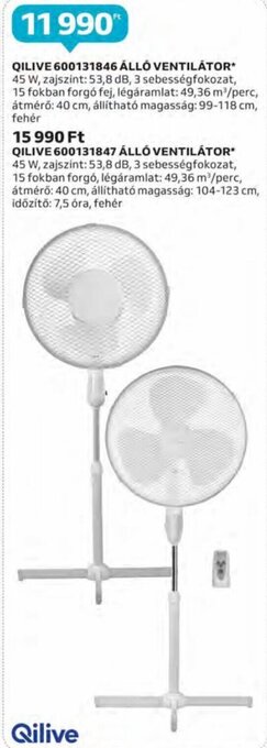 Auchan Qilive 600131846 álló ventilátor 1 db ajánlat