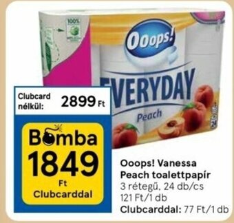 Tesco Ooops! vanessa peach toalettpapír 24 db ajánlat