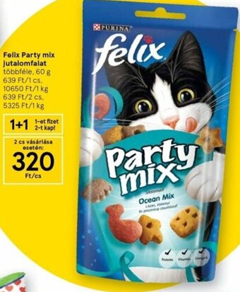 Tesco Purina Felix party mix jutalomfalat 60 g ajánlat